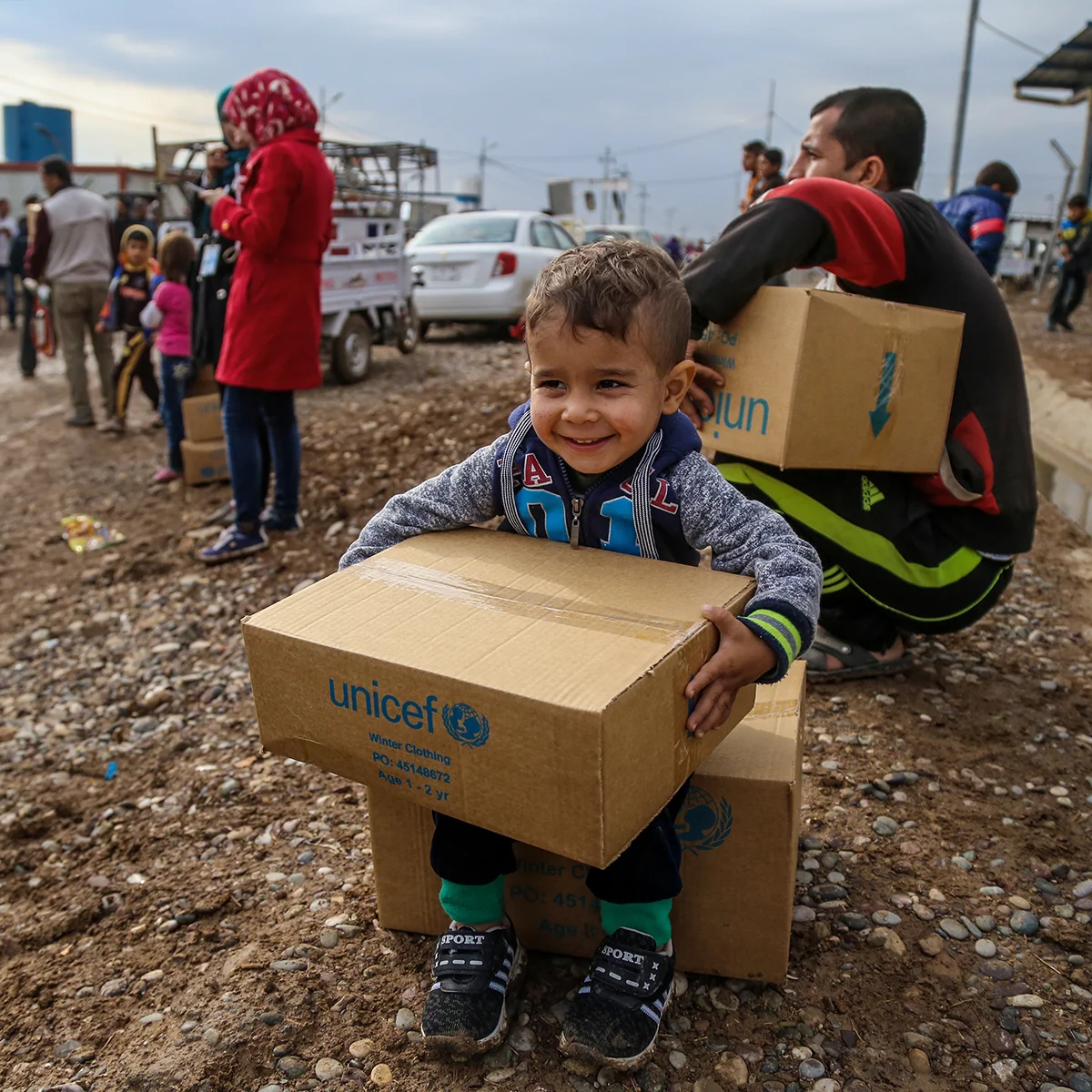 Junge in syrischem Flüchtlingscamp.