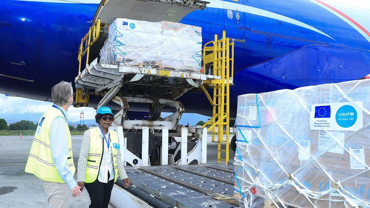 UNICEF-Hilfslieferung in Nepal