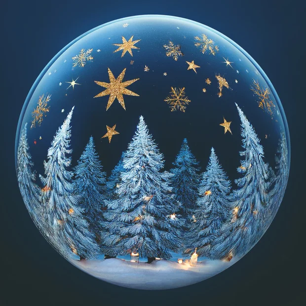 UNICEF Weihnachtskarte, Winterwald