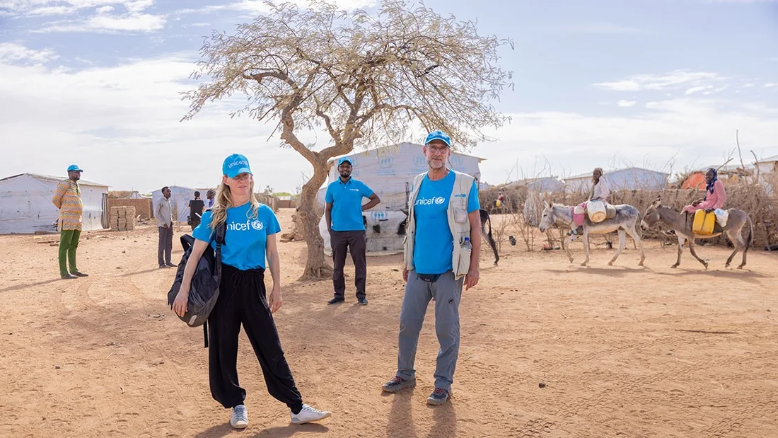 UNICEF-Team im Flüchtlingscamp im Tschad