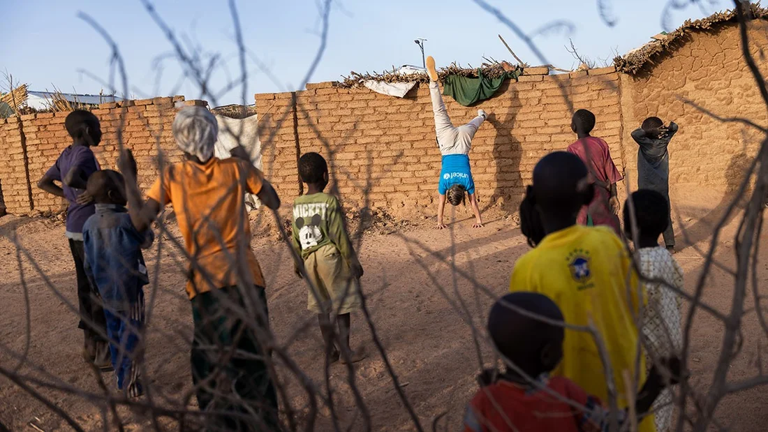 Szene im Flüchtlingslager