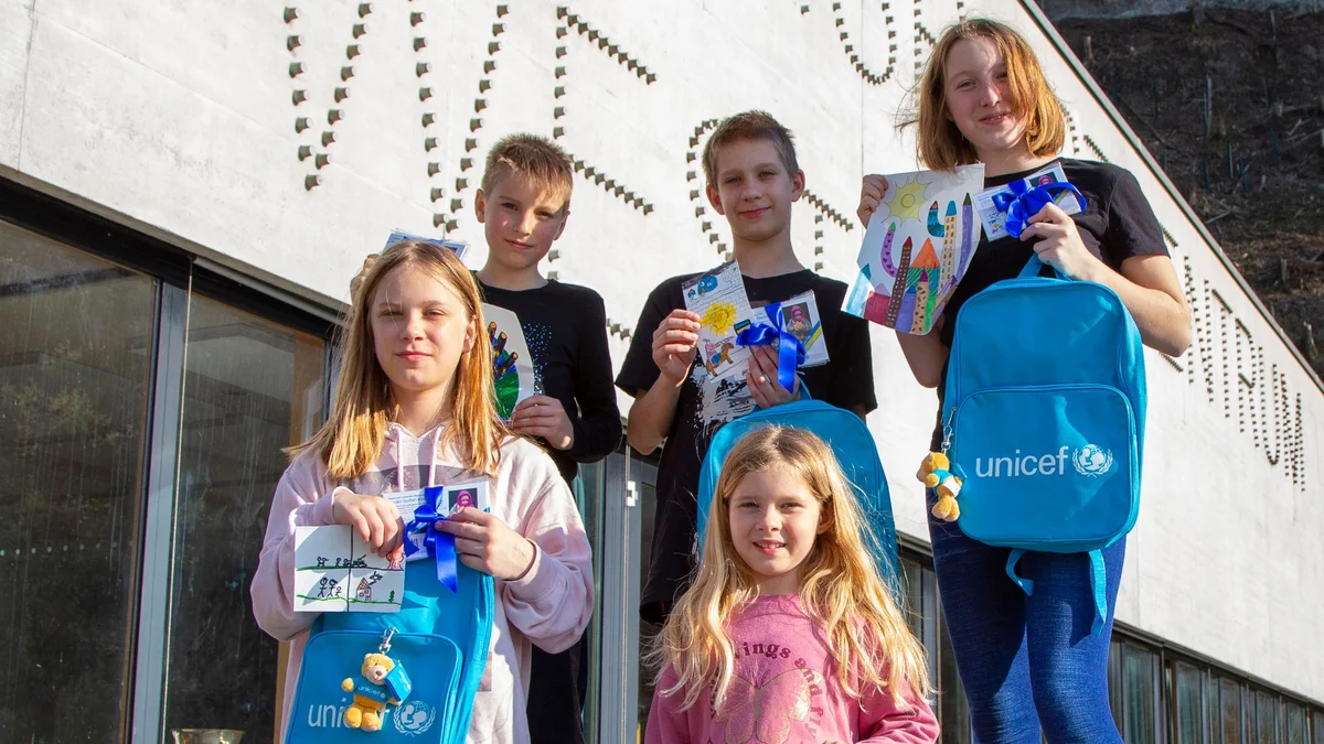 v.l.n.r.: Margareta (9 Jahre), Denys (11 Jahre), Alexander (12 Jahre), Veronika (8 Jahre), Nastia (14 Jahre).