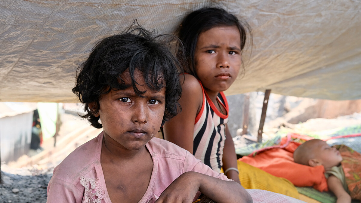 Two Girls in a Rohingya refugee camp