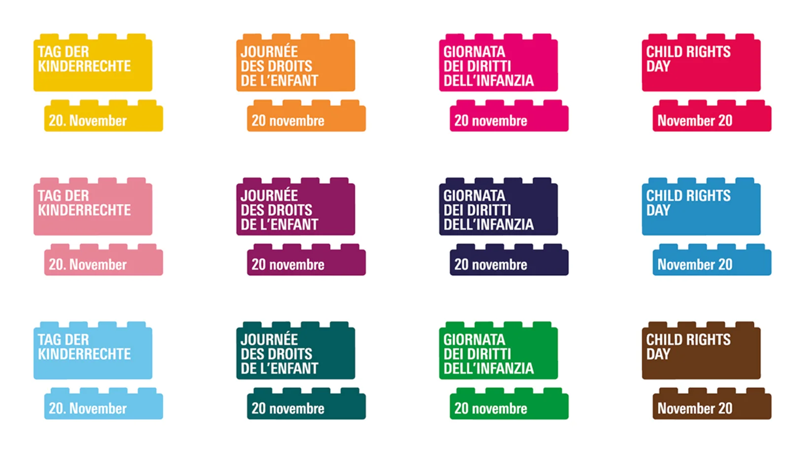 Verschiedene Versionen des neuen Kinderrechte-Labels.