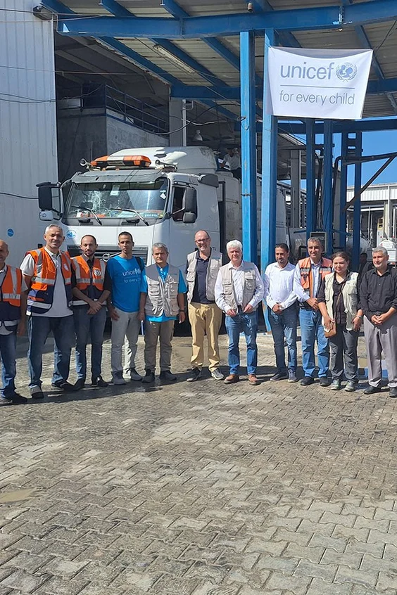 UNICEF mit Partnerorganisation in Gaza